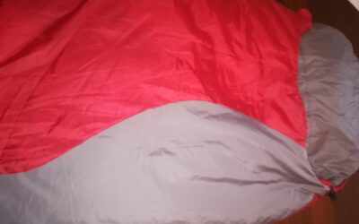 Sommerschlafsack rot/grau für Erwachsene